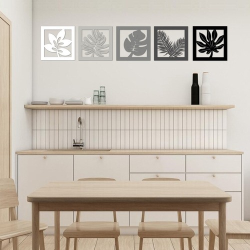 Cuadro Madera Calado Mdf 5 Hojas Moderno Living Decorativo Color Degrade