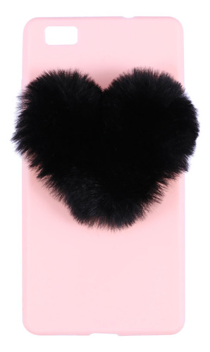 Funda De Teléfono Pink Lovely Heart Plush Para Lite 2017