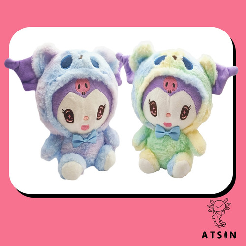 Peluche Kuromi Pijama Oso Unicornio 25 Cm Kawaii Divertido R Color Azul