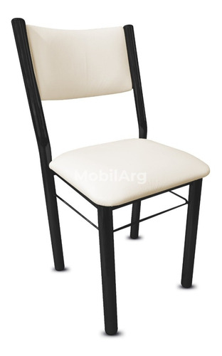 Silla De Comedor Cocina Tapizada Caño Grueso Con Refuerzo Entre Patas Super Reistente Asiento Y Respaldo Tapizado 