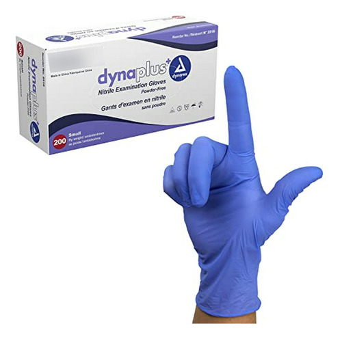 Dynarex Dynaplus Economy Nitrile Gloves, Small, 200 Count