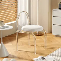 Comprar Fanruiqi Moderno Estilo Simple, Silla De Maquillaje, Silla De Comedor, Moderna, Transparente, Cómoda, Adecuada Para Recámara, Comedor, Sala De Estar, Oficina (blanco)