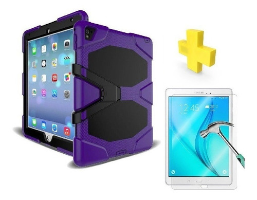 Kit Funda Uso Rudo Y Cristal Templado Para iPad Air 1 Y 2