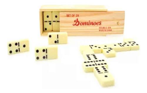 Imagen 5 de 5 de Domino Caja Peque De Madera Tamaño Piezas 4,7x2,4x0,8 Cms.