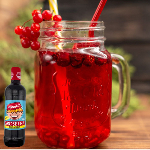 3 Groselha Vannucci Zero Açúcar 920ml Para Diabéticos Bolos