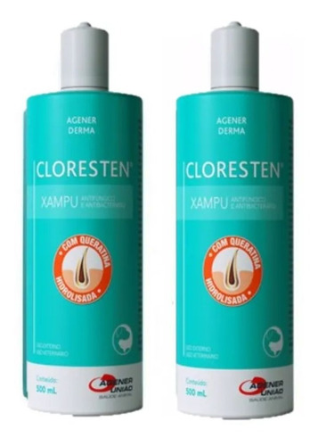 Cloresten Shampoo 500ml Kit 2 Unidades - Agener