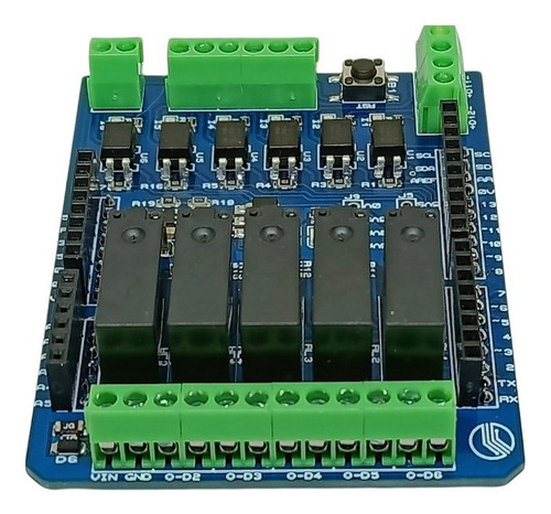 Control Shield Para Arduino 6 Entradas 5 Salidas Plc