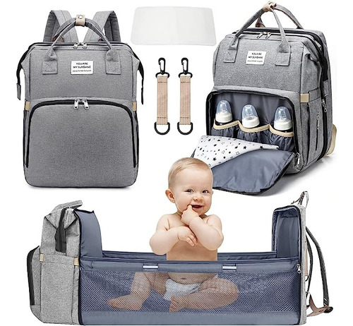 Mochila Bolsa Pañales Cama Bebé Plegable Mama