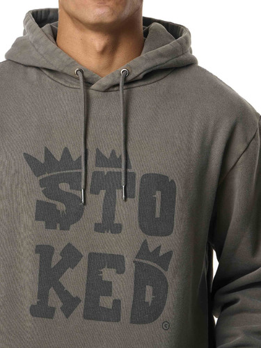 Polerón Logo Stoked Hombre Gris