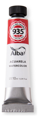 Acuarela Profesiona Alba Pomo 10ml Grupo 4 Color Rojo De Cadmio - 935