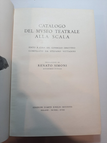 Antiguo Libro Mvseo Teatrale Alla Scala Italiano  Ro 1450