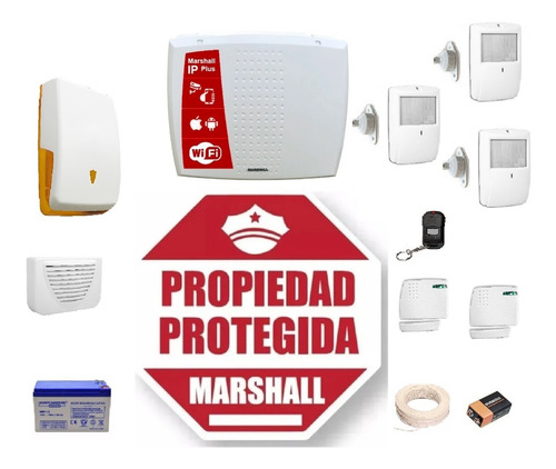 Kit Alarma Marshall Ip Inalambrica Sensores Magneticos Wifi