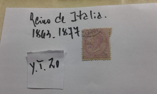 Estampilla Reino De Italia 1863-77 Yt.20 Usada