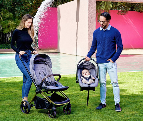 Carriola Con Portabebé Y Bambineto Infanti Aaron Reversible Color Negro