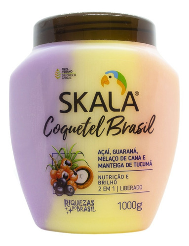Skala Coquetel Brasil Máscara Vegana Nutritiva Pelo Seco 1kg