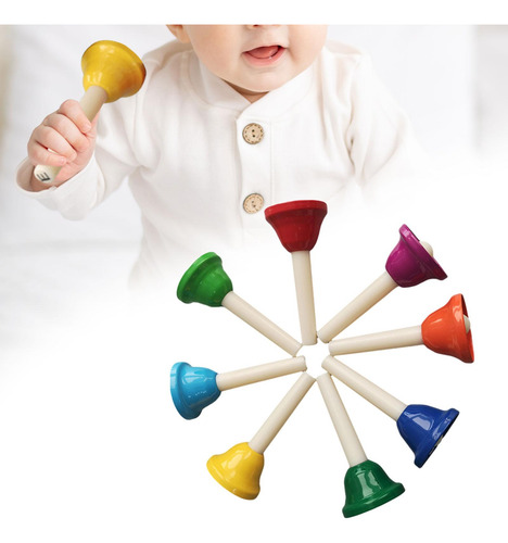 Campanas De Mano Coloridas De 8 Notas Para Niños -