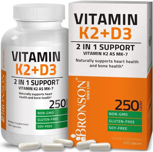 Vitamina K2 90mcg + D3 5000iu 2 En 1 250 Caps Deal Eg D15 Sabor Sin Sabor