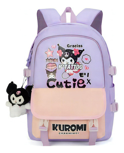 Mochila Kuromi Nova 2023, imprescindible para niñas, color púrpura/pequeña