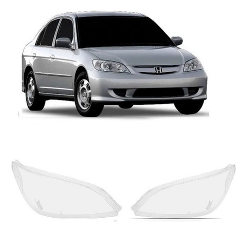 Lente De Farol Honda Civic 2004 2005 2006 Par Novo
