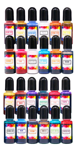 24 Tintas De Alcohol, Pigmento De Resina Epoxi, Color, 10