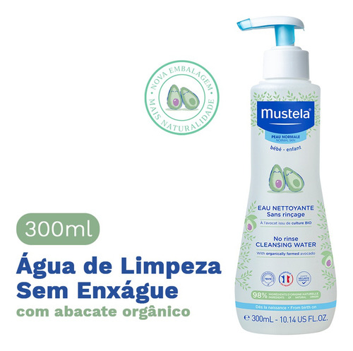 Mustela Água De Limpeza Sem Enxágue Bebê 300 Ml
