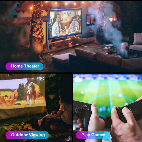 Proyector, Lámpara Multimedia Para Exteriores De 120 Pulgada