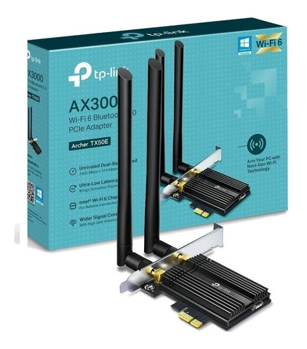 Placa Tp-link Archer Tx50e Wifi 6 + Bluetooth 5 Pcie Ax3000