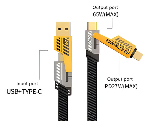 4 En 1 Cable Datos Carga Rápida Para Iphone Usb Tipo C 2 M