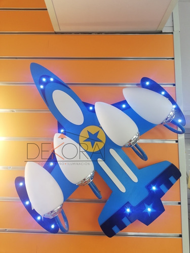 Hermosa Lámpara Moderna Techo Avion Infantil // Dekora
