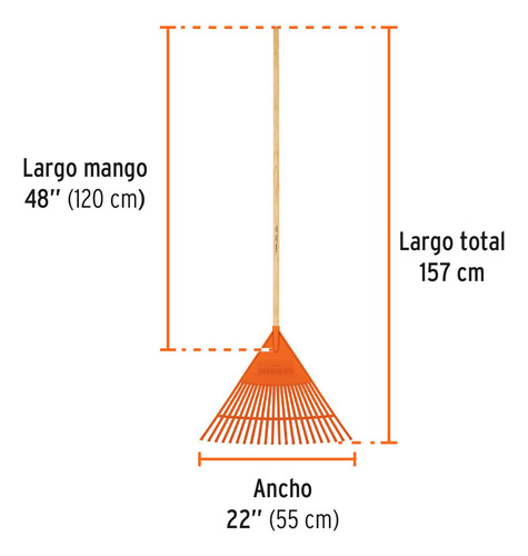 Rastrillo Jardinero 22 Dientes Con Mango Truper Ep-22f