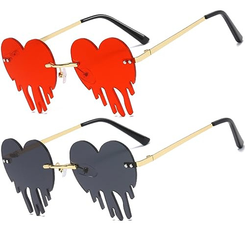 Gafas Corazón Derretido Forma Rave Mujer Hombre Fiest