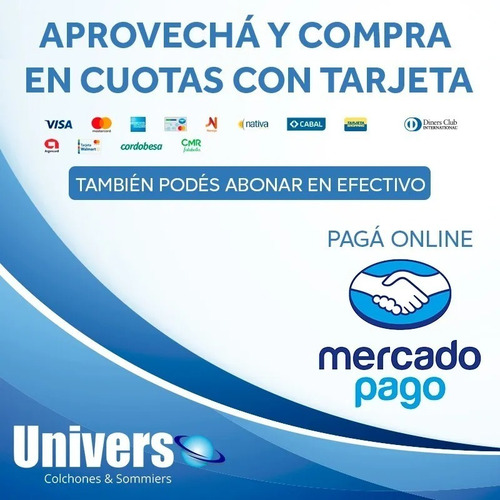 Colchón Mercurio Universo Alta Densidad 140x190 2 Plazas 1/2 Marrón Claro