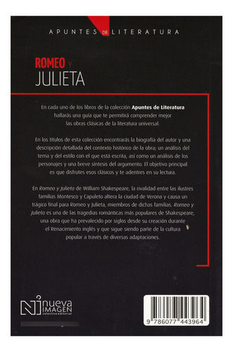 Romeo Y Julieta, De William Shakespeare. Editorial Nueva Imagen, Tapa Blanda En Español