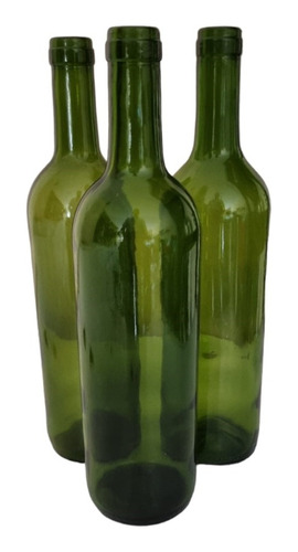 Lote 12 Botellas Vidrio Verde 750ml Sin Tapon