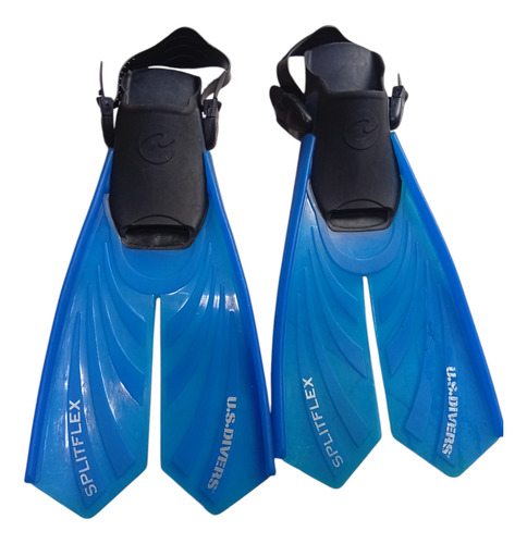 Aletas Usado Divers Splitflex Ajustables 2-8 Mx Buceo Snorke Azul (Usado)