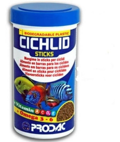 Alimento Cichlid Sticks Prodac 90g Peces Cíclidos Pecera