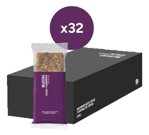 Barra Barrita Cereal Muecas Violeta Pasas Y Almendras X32u