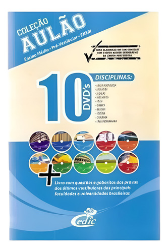 Aulão Pré Vestibular E Enem Aula Para Ensino Médio 10 Dvds