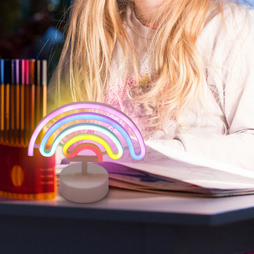 Lámpara Led De Neón Con Forma De Corazón Para Niña, Lámpara