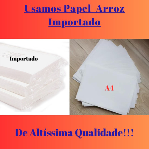 Kit 55 Papel Arroz Flork Namorados 6 Frases Comidas 9cm Cada
