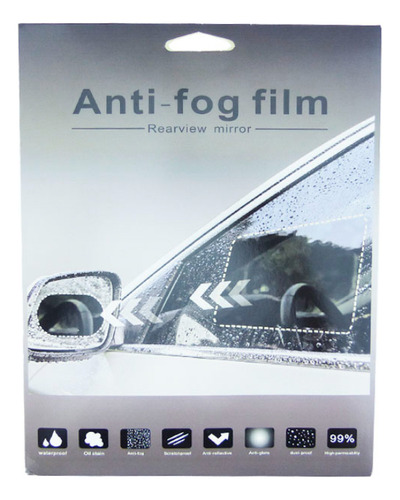 Pack X2 Lamina Antiempañante Anti Agua Autoadhesivo Autos