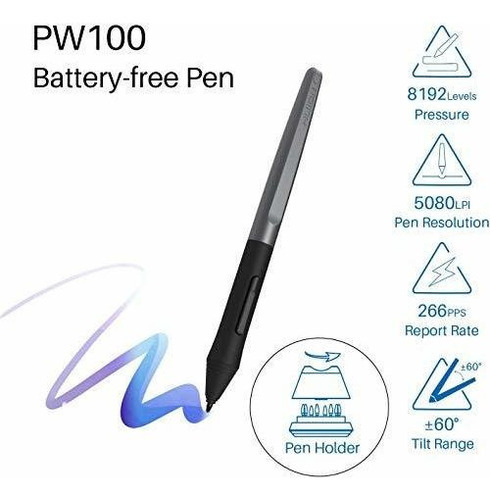 Tableta Digitalizadora Grafica Huion H610pro V2 Dibujo Arte Color Negro
