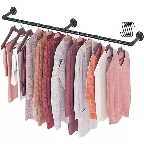 Perchero De Pared Metálico Multiusos De 1,9m Con 19 Ganchos