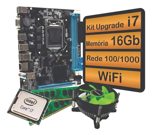 Intel Core i7-2600K Placa Mãe H61M-G 1155 16GB DDR3 NVMe | Frete