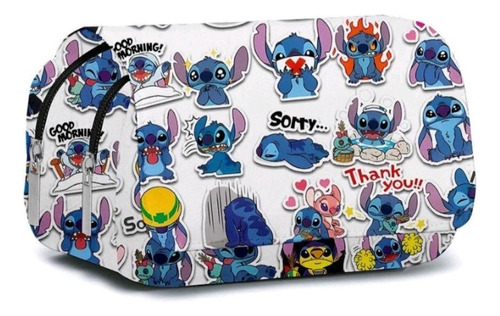 Estuche De Lapices Amplio Lilo Y Stitch Escolar Dibujos - 03