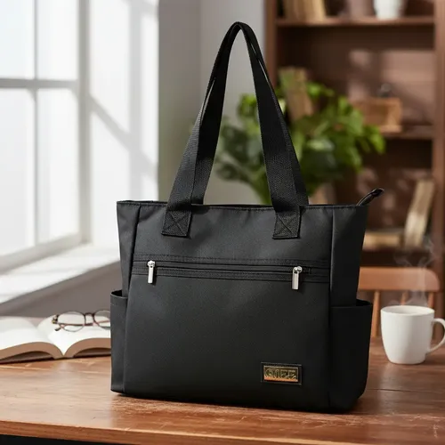 Bolsa de Ombro Feminina Gazzone's Beauty Grande para o Dia a Dia e Universidade na Cor Preta