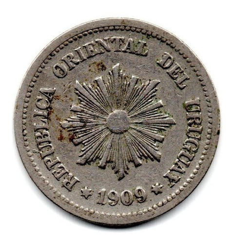 Moneda Uruguay 2 Centesimos Año 1909 Km#20 Vf