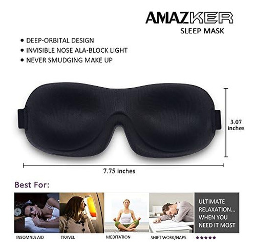 Amazker Antifaz Para Dormir Invisible Alar Deep Orbit Antifa