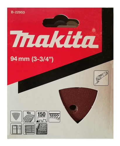 10 Lijas Triangulares Makita 94 Mm Con Velcro Madera Metales