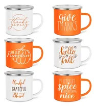 Comprar 6 Tazas De Café De Otoño, 12 Onzas, Taza Esmaltada De Acción